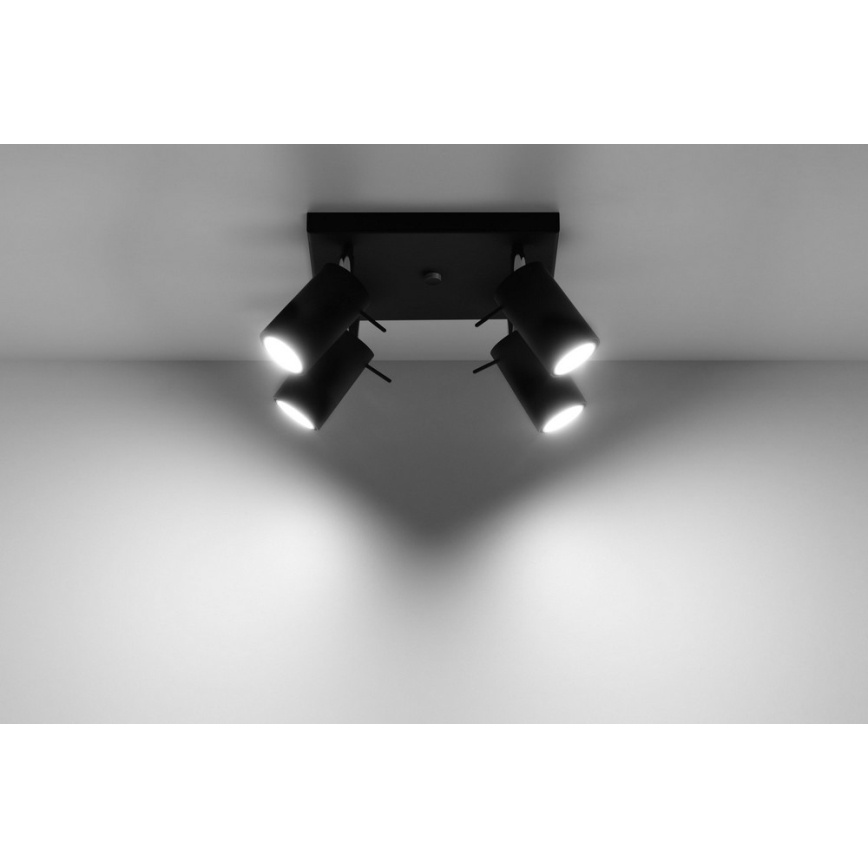 Spotlight RING 4 4xGU10/10W/230V svart
