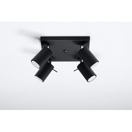 Spotlight RING 4 4xGU10/10W/230V svart