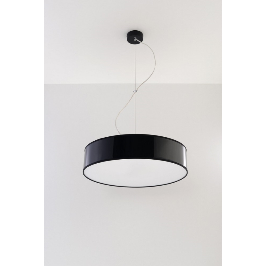 Sollux SL.0118 - Ljuskrona med snöre ARENA 45 3xE27/60W/230V svart