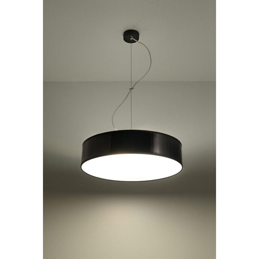 Sollux SL.0118 - Ljuskrona med snöre ARENA 45 3xE27/60W/230V svart