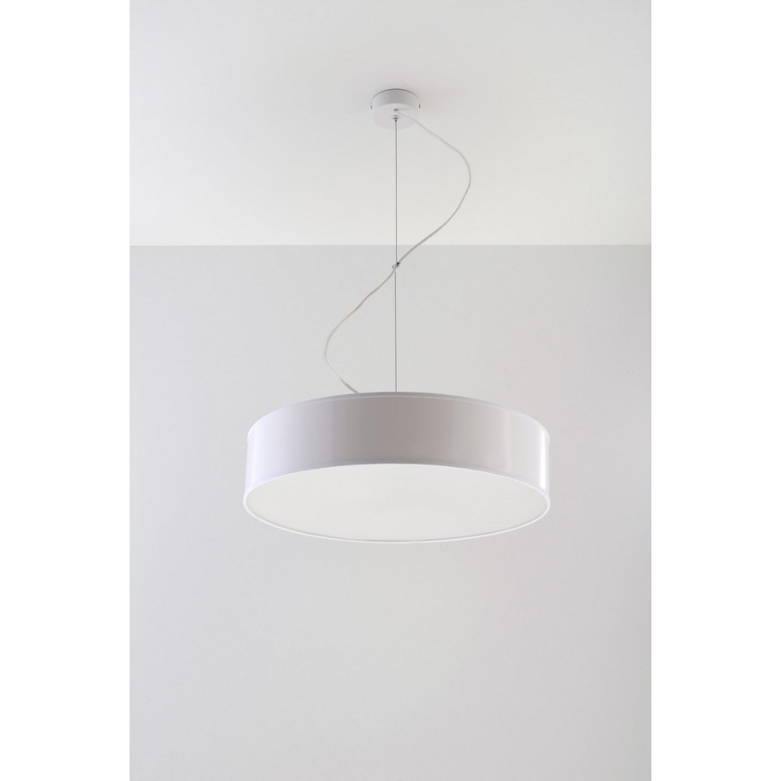 Sollux SL.0120 - Ljuskrona med snöre ARENA 45 3xE27/60W/230V vit