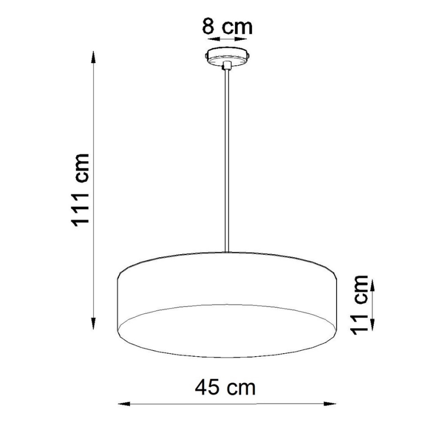 Sollux SL.0120 - Ljuskrona med snöre ARENA 45 3xE27/60W/230V vit