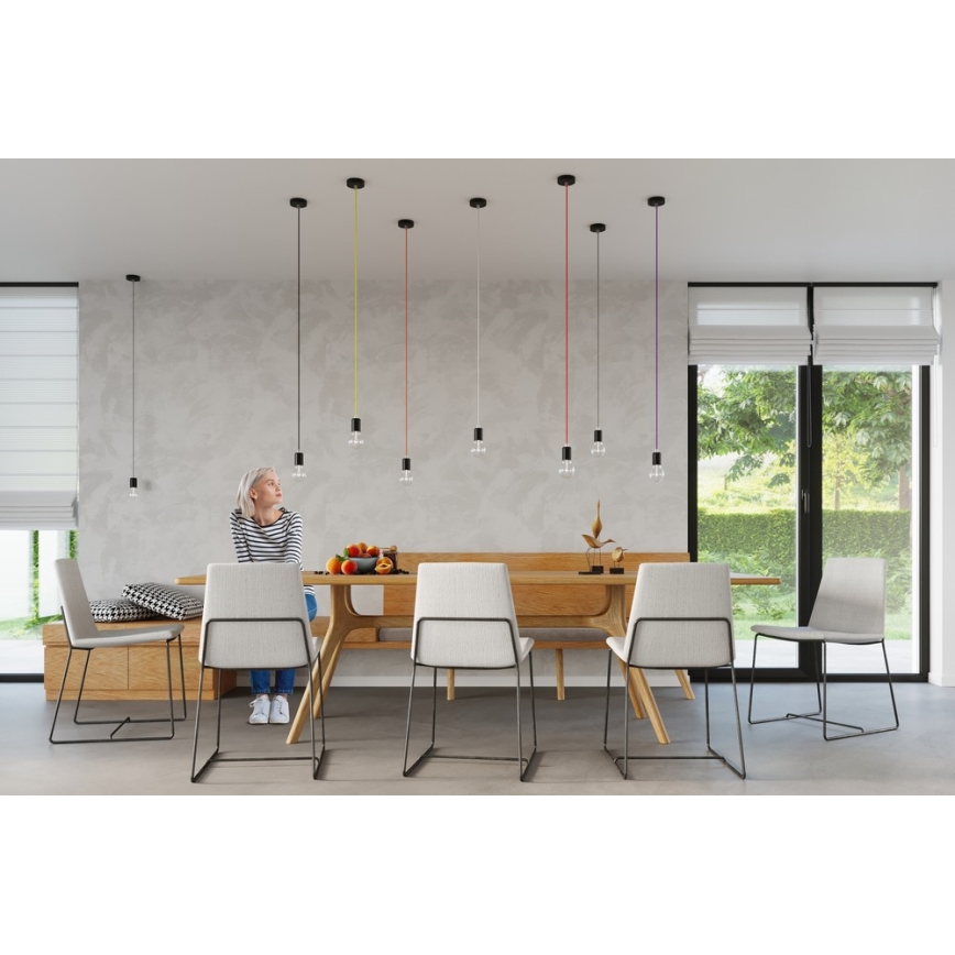 Sollux SL.0152 - Ljuskrona med snöre EDISON 1xE27/60W/230V svart