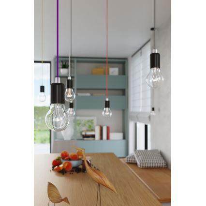 Sollux SL.0152 - Ljuskrona med snöre EDISON 1xE27/60W/230V svart