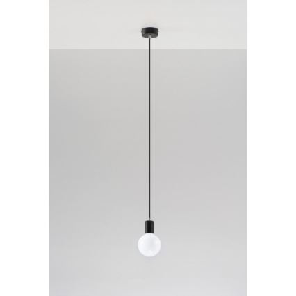 Sollux SL.0152 - Ljuskrona med snöre EDISON 1xE27/60W/230V svart