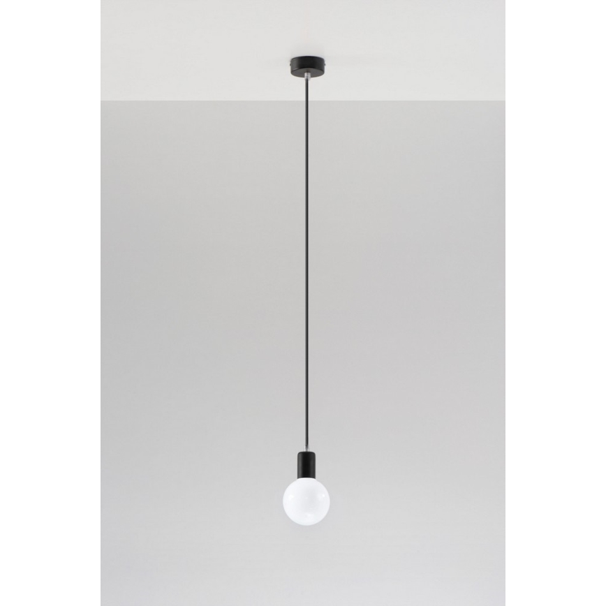 Sollux SL.0152 - Ljuskrona med snöre EDISON 1xE27/60W/230V svart