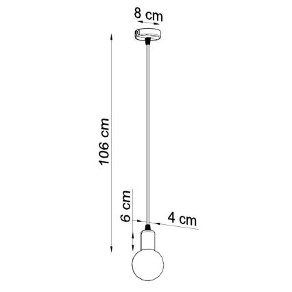 Sollux SL.0152 - Ljuskrona med snöre EDISON 1xE27/60W/230V svart