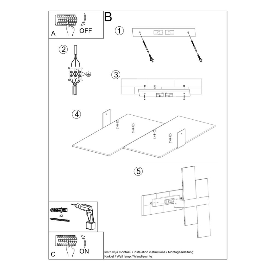 Vägglampa MASSIMO 2xG9/40W/230V vit/skinande krom