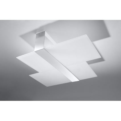 Taklampa MASSIMO 2xE27/60W/230V vit/skinande krom