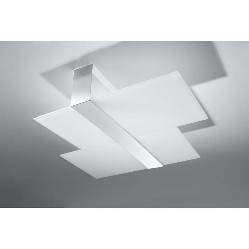 Taklampa MASSIMO 2xE27/60W/230V vit/skinande krom