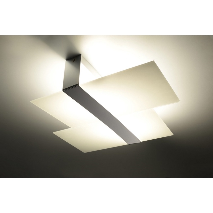 Taklampa MASSIMO 2xE27/60W/230V vit/skinande krom