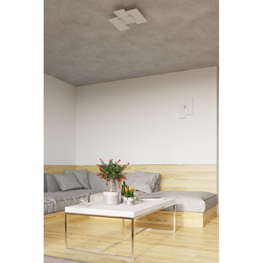 Vägglampa FABIANO 2xE27/60W/230V vit/skinande krom