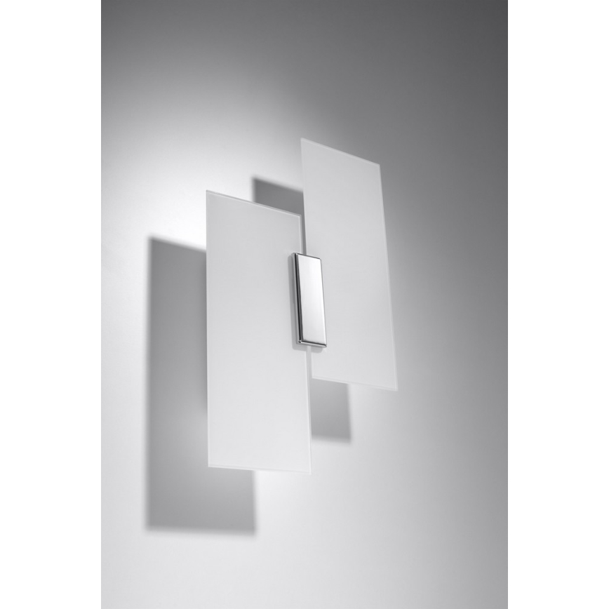 Vägglampa FABIANO 2xE27/60W/230V vit/skinande krom