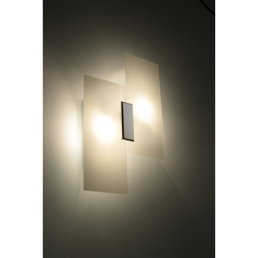 Vägglampa FABIANO 2xE27/60W/230V vit/skinande krom