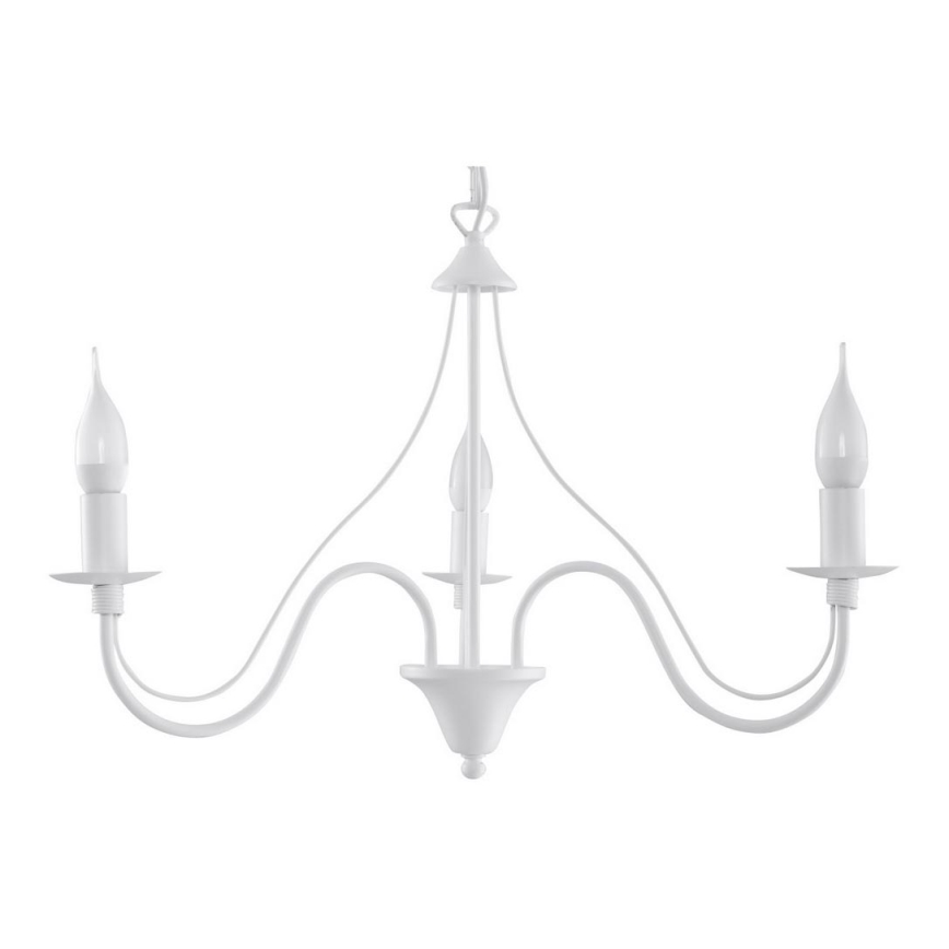 Sollux SL.0213 - Ljuskrona med kedja MINERWA 3 3xE14/40W/230V vit