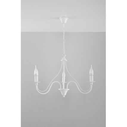 Sollux SL.0213 - Ljuskrona med kedja MINERWA 3 3xE14/40W/230V vit