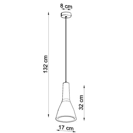 Taklampa på kabel EMPOLI 1xE27/15W/230V betong