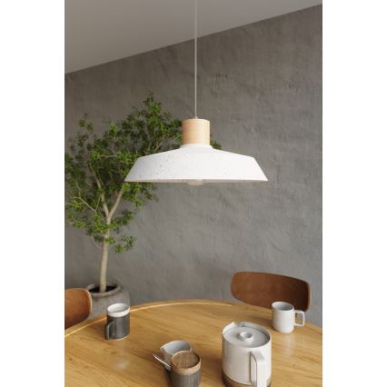 Ljuskrona med textilsladd AFRA 1xE27/60W/230V grå/bok