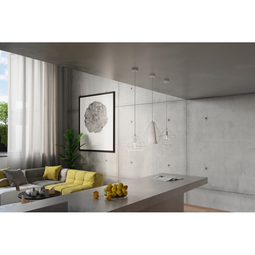 Sollux SL.0297 - Ljuskrona med snöre DEMI 1xE27/60W/230V vit