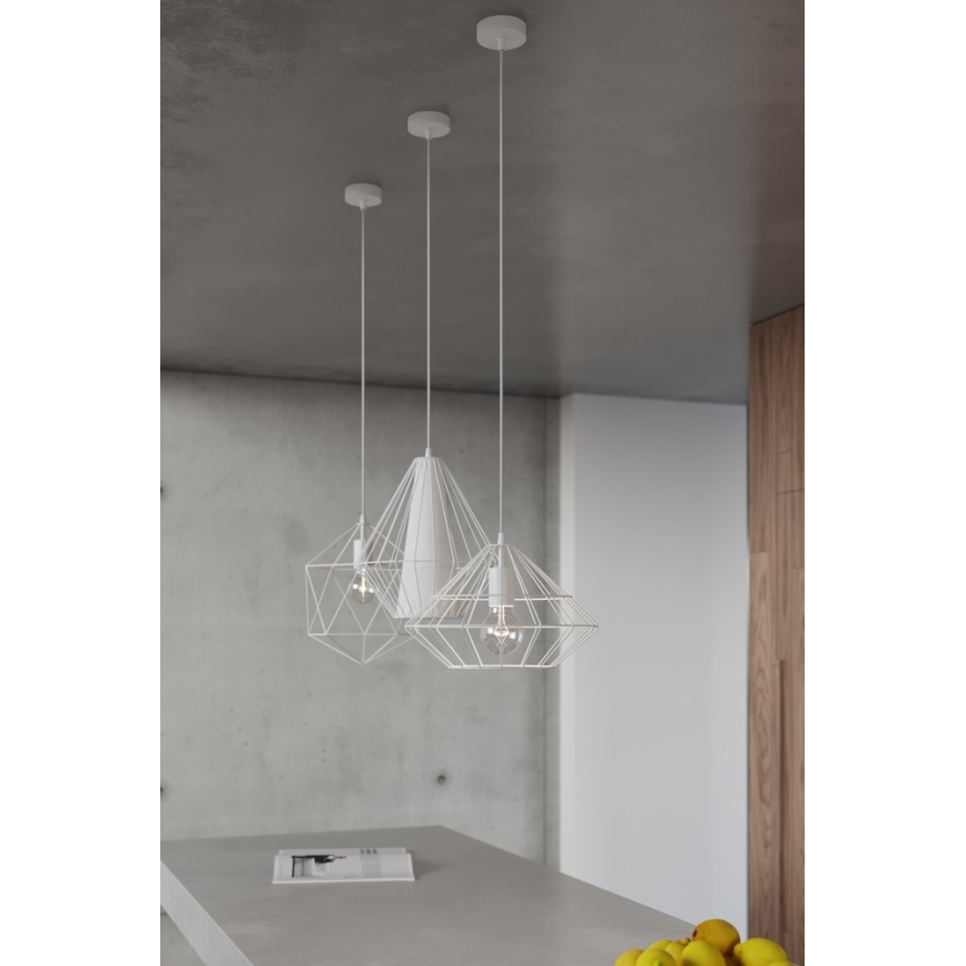 Sollux SL.0297 - Ljuskrona med snöre DEMI 1xE27/60W/230V vit