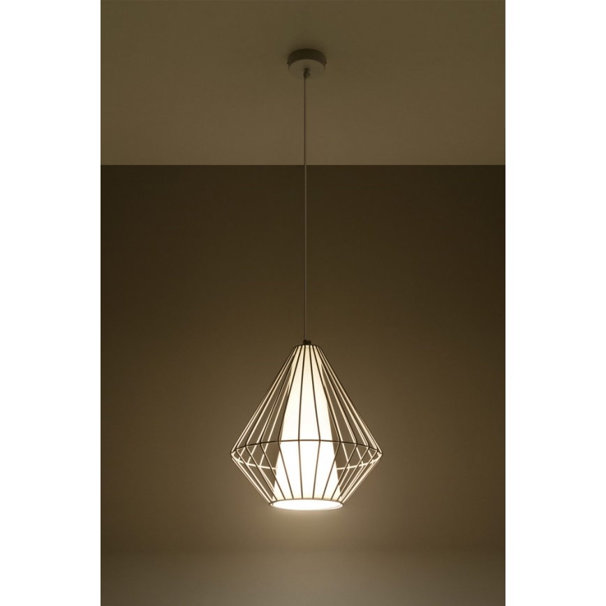Sollux SL.0297 - Ljuskrona med snöre DEMI 1xE27/60W/230V vit