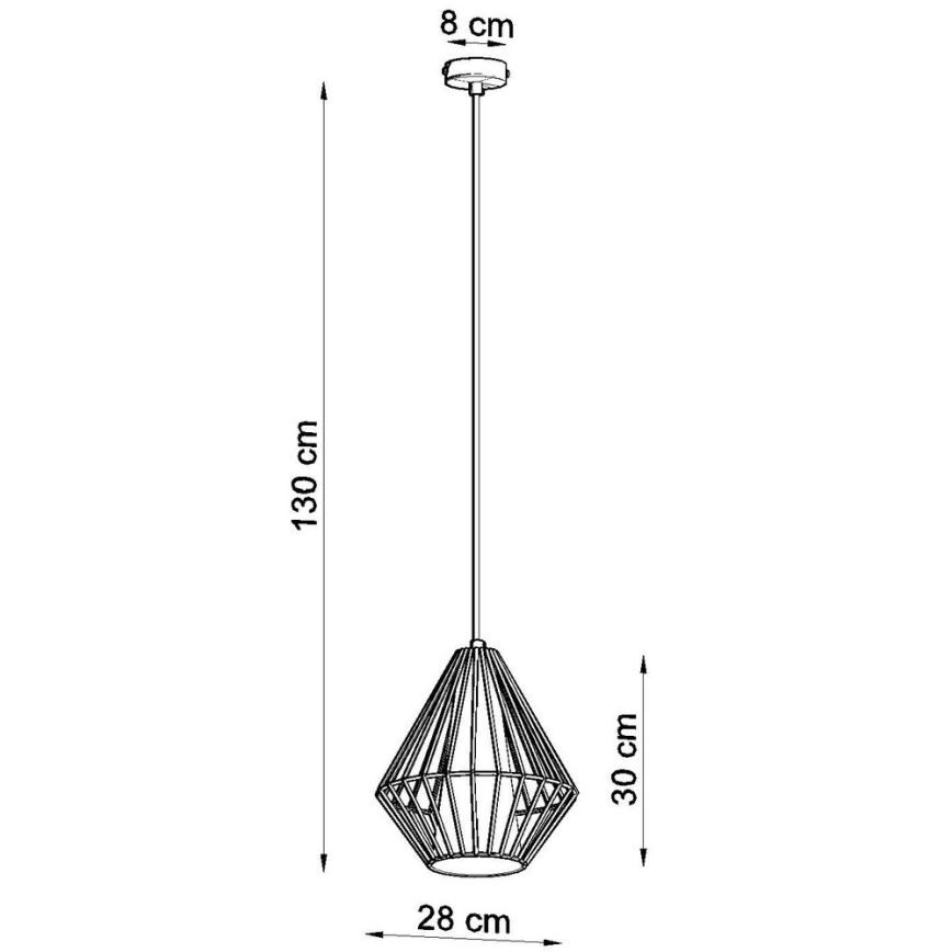 Sollux SL.0297 - Ljuskrona med snöre DEMI 1xE27/60W/230V vit