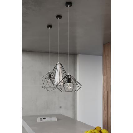 Sollux SL.0298 - Ljuskrona med snöre DEMI 1xE27/60W/230V svart/vit