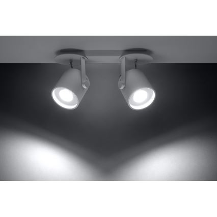 Sollux SL.0312 - Spotlight LAPINK 2 2xGU10/40W/230V vit