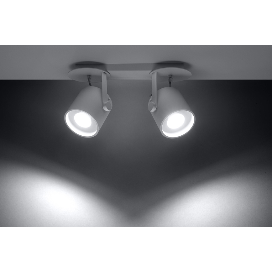 Sollux SL.0312 - Spotlight LAPINK 2 2xGU10/40W/230V vit