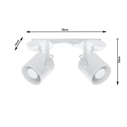 Sollux SL.0312 - Spotlight LAPINK 2 2xGU10/40W/230V vit