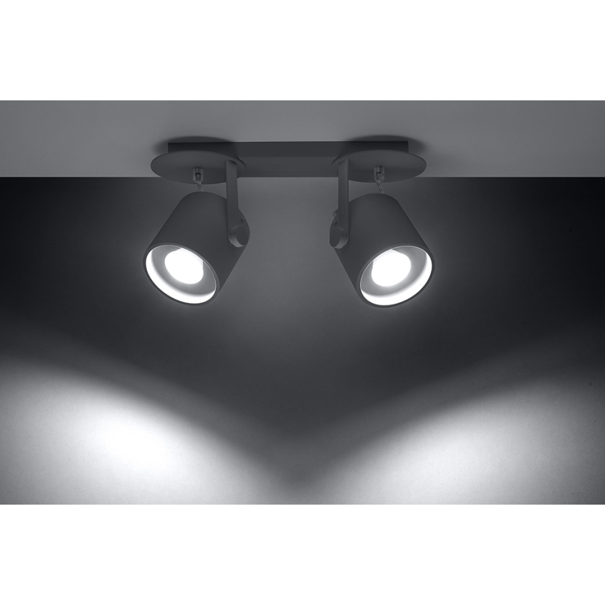 Sollux SL.0316 - Spotlight LAPINK 2 2xGU10/40W/230V grå