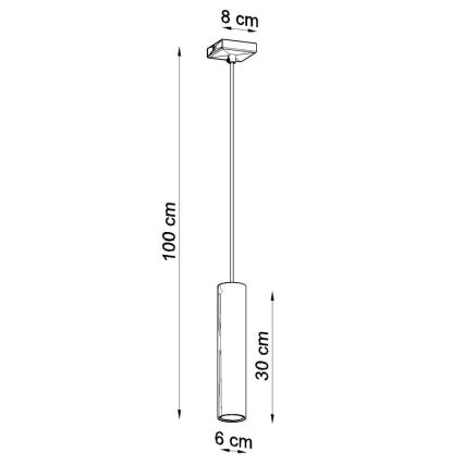 Ljuskrona med textilsladd LAGOS 1 1xGU10/10W/230V vit