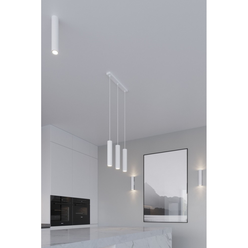 Ljuskrona med textilsladd LAGOS 2 2xGU10/10W/230V vit