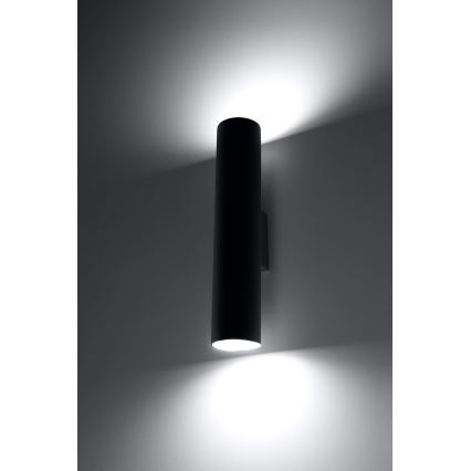Vägglampa LAGOS 2 2xGU10/10W/230V svart
