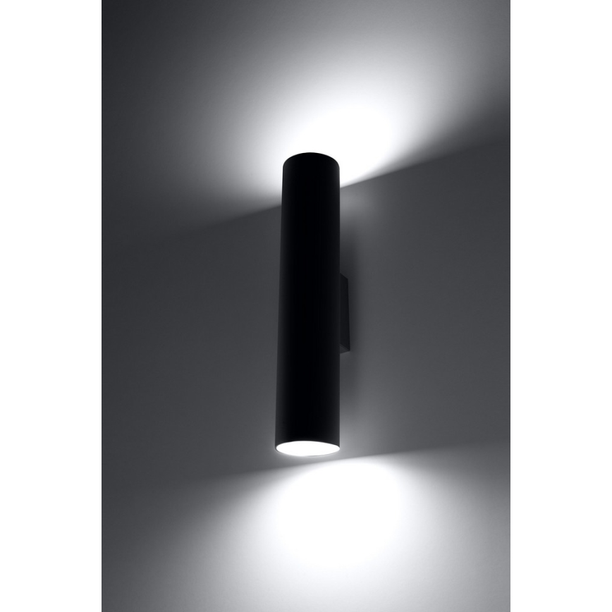 Vägglampa LAGOS 2 2xGU10/10W/230V svart