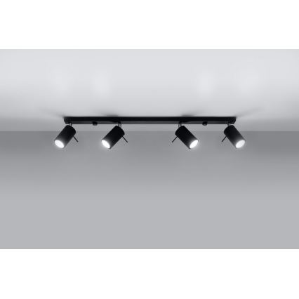 Spotlight RING 4L 4xGU10/10W/230V svart