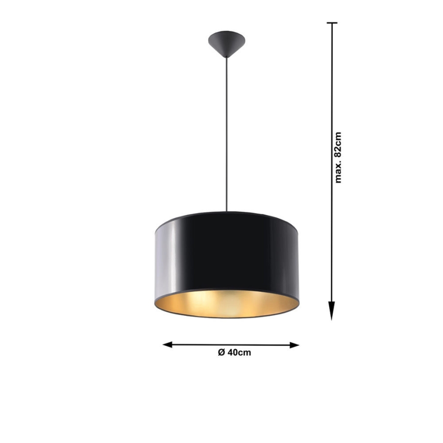 Sollux SL.0363 - Ljuskrona med snöre LUXOR 40 1xE27/60W/230V guld/svart