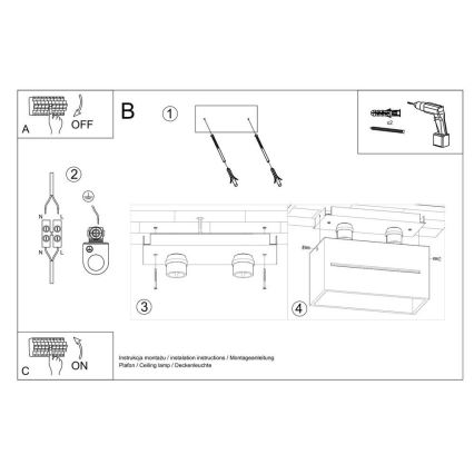 Taklampa LOBO 2xG9/40W/230V vit