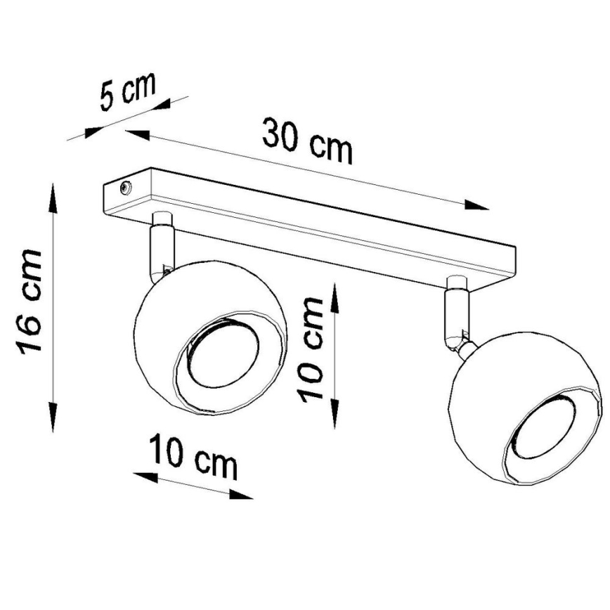 Tak spotlight OCULARE 2xGU10/10W/230V