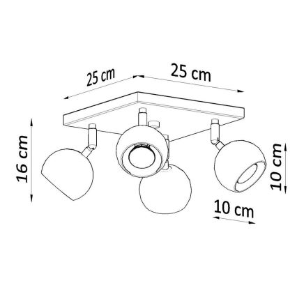 Tak spotlight OCULARE 4xGU10/10W/230V