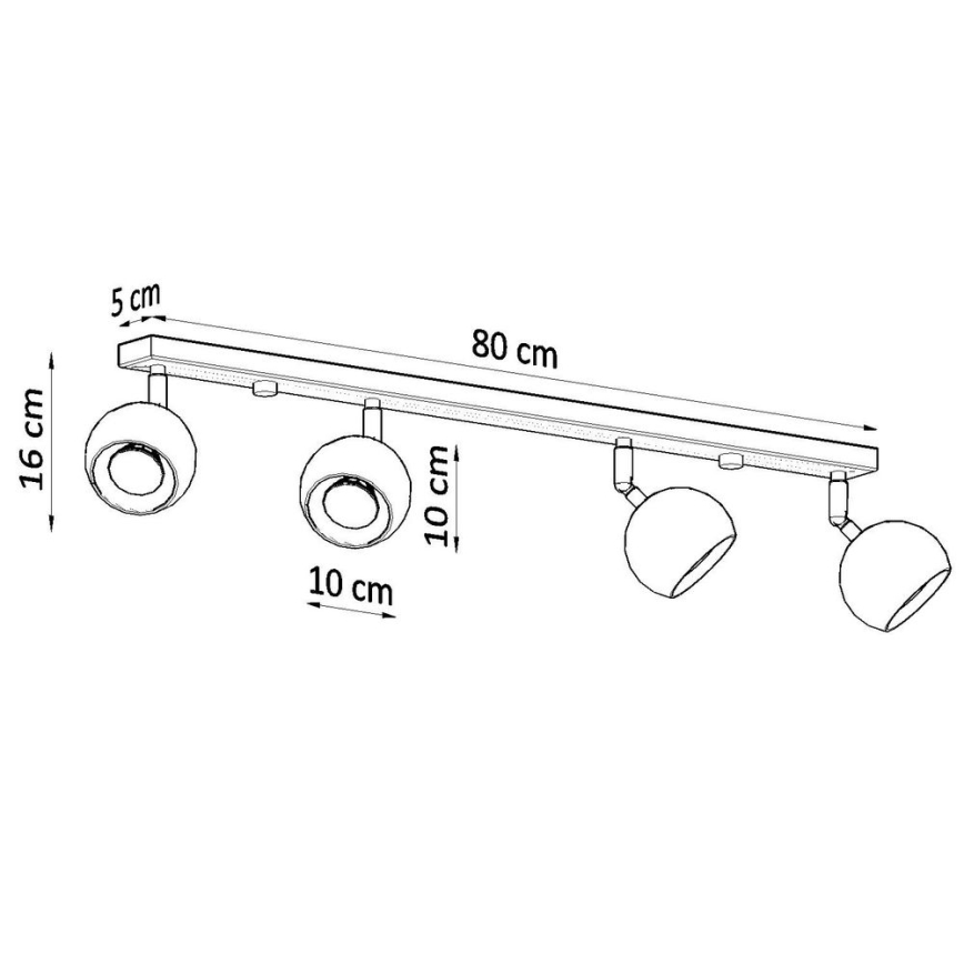 Tak spotlight OCULARE 4xGU10/10W/230V