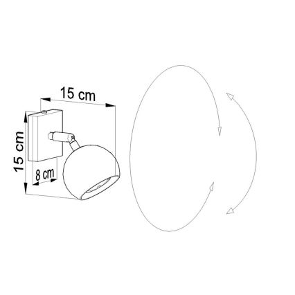 Väggspotlight OCULARE 1xGU10/10W/230V