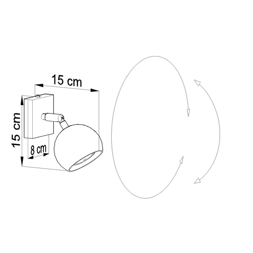 Väggspotlight OCULARE 1xGU10/10W/230V