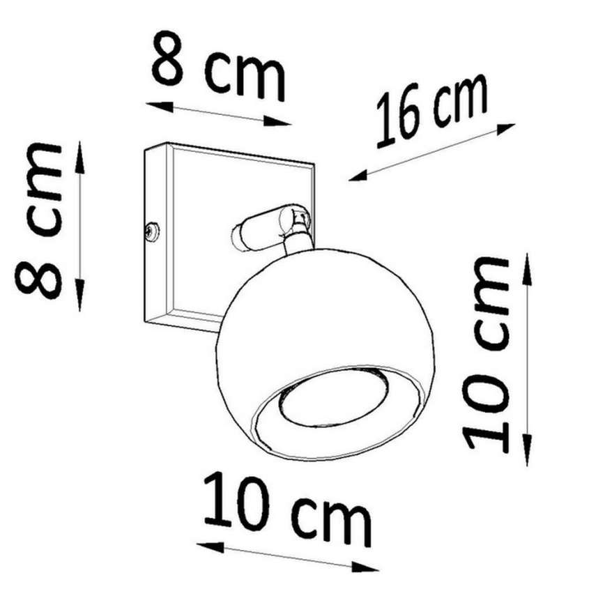 Väggspotlight OCULARE 1xGU10/10W/230V