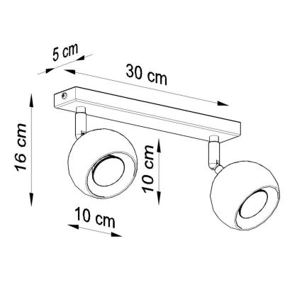 Tak spotlight OCULARE 2xGU10/10W/230V