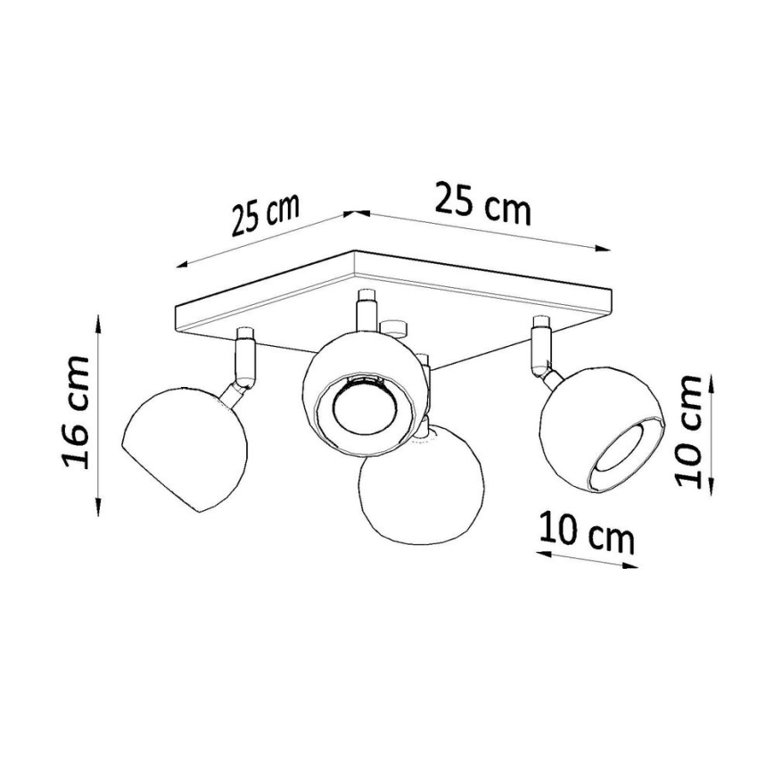 Tak spotlight OCULARE 4xGU10/10W/230V