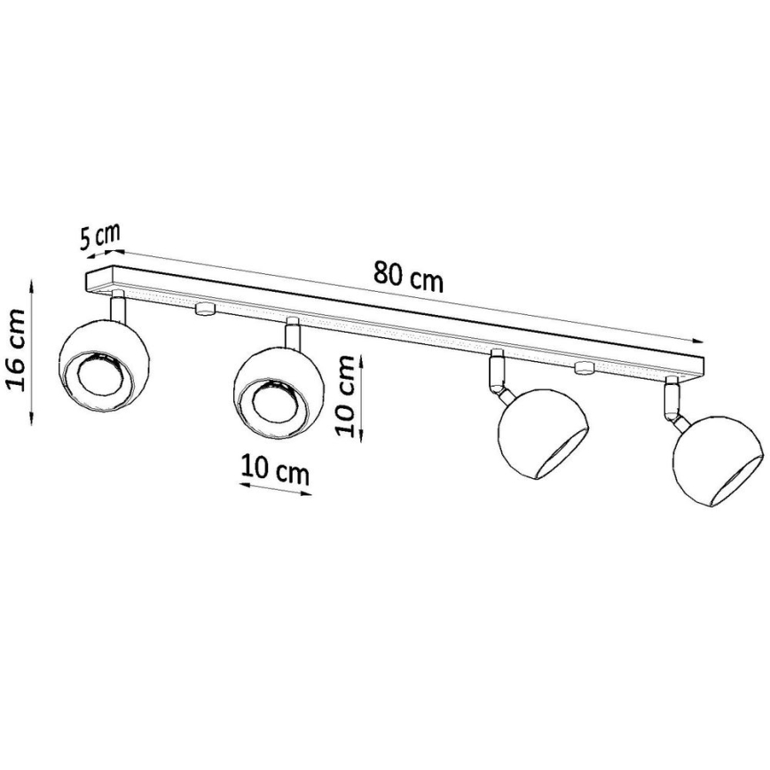 Tak spotlight OCULARE 4xGU10/10W/230V