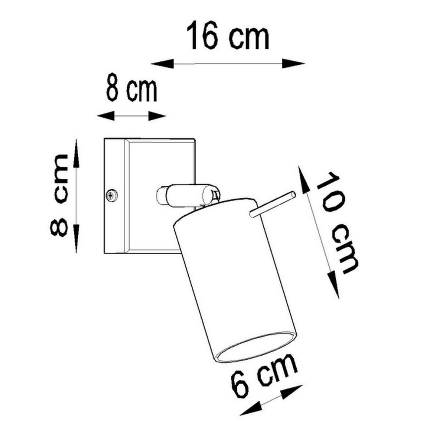 Väggspotlight RING 1xGU10/10W/230V