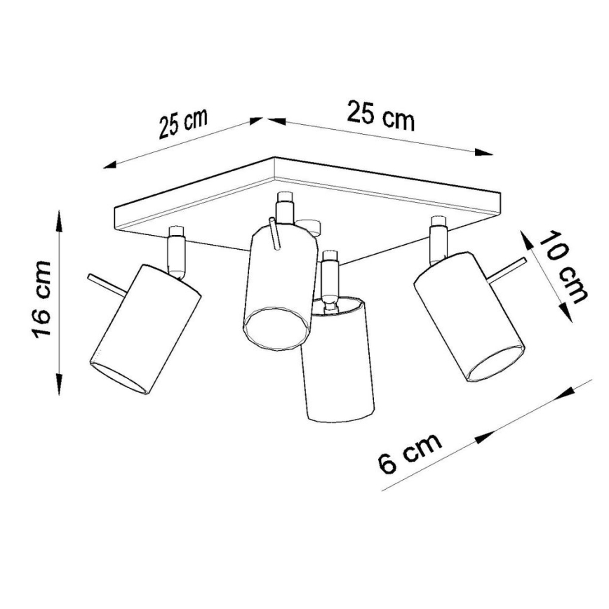 Tak spotlight RING 4xGU10/10W/230V