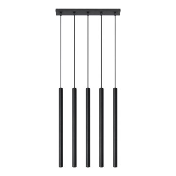 Sollux SL.0472 - Ljuskrona med snöre PASTELO 5 5xG9/12W/230V svart